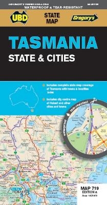 Tasmania State & Cities Map 719 8th ed (waterproof) -  UBD Gregory's