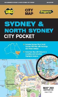 Sydney & North Sydney Pocket Map 260 23rd ed -  UBD Gregory's