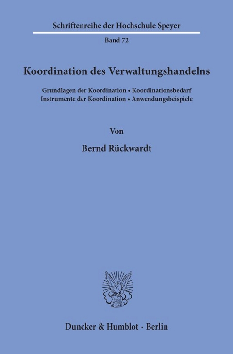 Koordination des Verwaltungshandelns. - Bernd Rückwardt