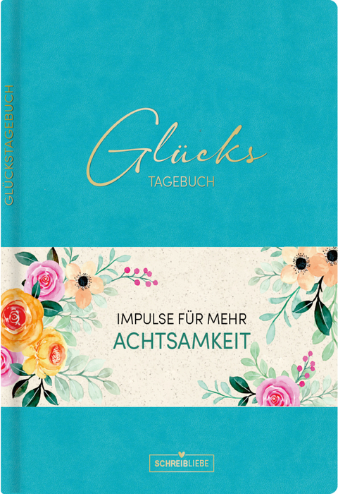 Glückstagebuch Soft Touch Aquamarin, vegan - 