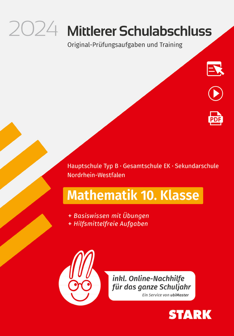 STARK Original-Prüfungen und Training - Mittlerer Schulabschluss 2024 - Mathematik - Hauptschule Typ B/ Gesamtschule EK/Sekundarschule - NRW - inkl. Online-Nachhilfe