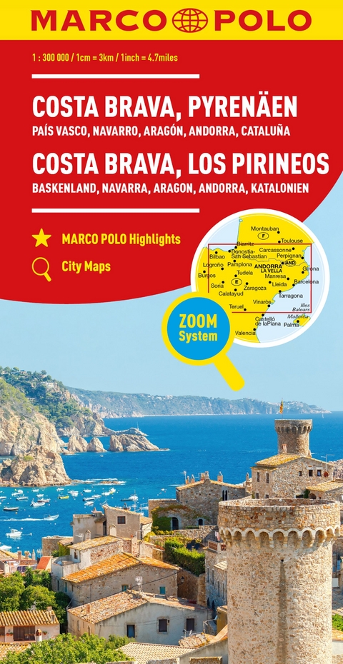 Costa Brava, Pyrenäen 1:300.000