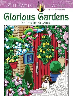 Creative Haven Glorious Gardens Color by Number Coloring Book - George Toufexis