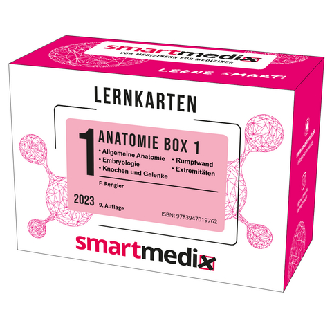 SmartMedix Lernkarten Anatomie Box 1: Allgemeine Anatomie, Embryologie, Knochen und Gelenke, Rumpfwand und Extremitäten - Fabian Rengier