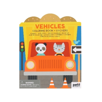 Vehicles Coloring Book + Stickers -  Petit Collage
