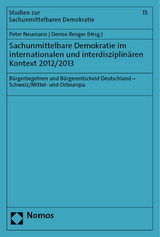 Sachunmittelbare Demokratie im internationalen und interdisziplinären Kontext 2012/2013 - 