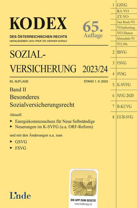 KODEX Sozialversicherung 2023/24, Band II - Elisabeth Brameshuber