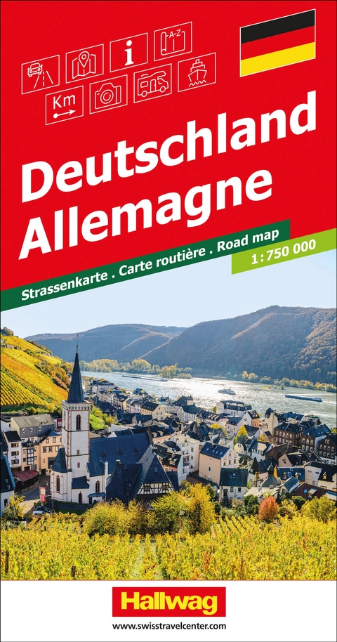 Hallwag Strassenkarte Deutschland 1:750.000