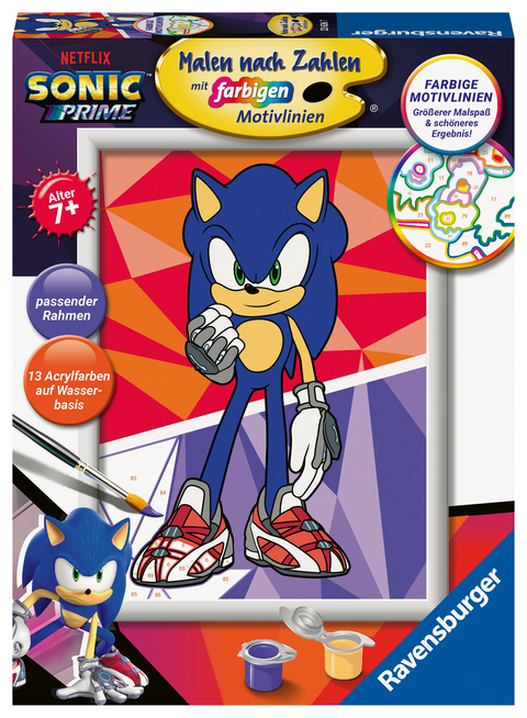 Ravensburger Malen nach Zahlen 23636 - Sonic: New Yoke City - Kinder ab 7 Jahren