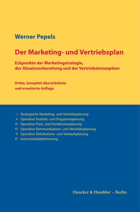 Der Marketing- und Vertriebsplan. - Werner Pepels