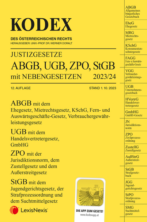 KODEX Justizgesetze 2023/24 - inkl. App - 