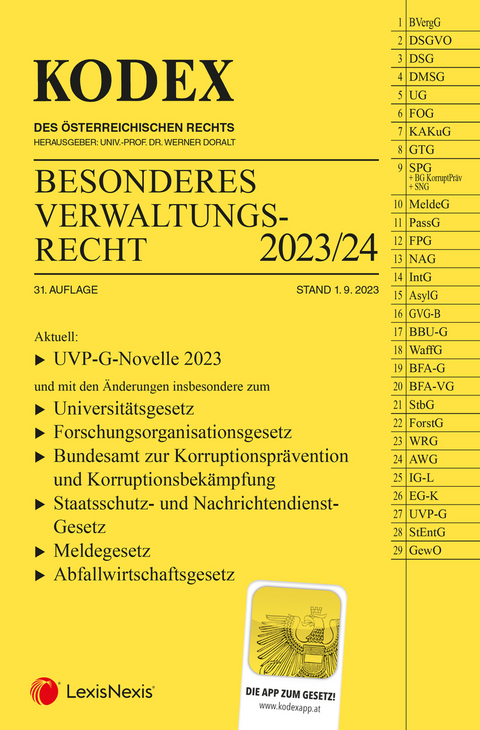 KODEX Besonderes Verwaltungsrecht 2023/24 - inkl. App - 