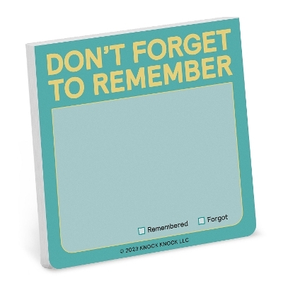 Knock Knock Don't Forget to Remember Sticky Note (Pastel) -  Knock Knock