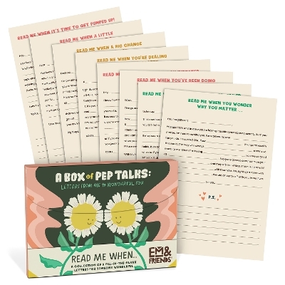 Em & Friends A Box of Pep Talks Fill in the Love Read Me When Letters -  Em &  Friends