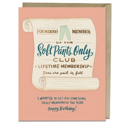 Em & Friends Soft Pants Club Birthday Greeting Card -  Em &  Friends