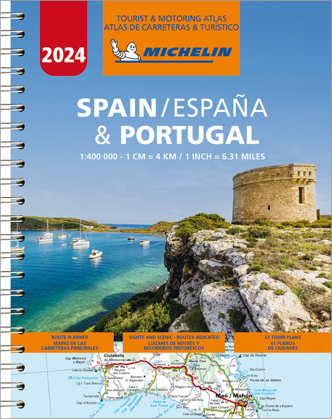 Spain & Portugal 2024 - Tourist and Motoring Atlas (A4-Spiral) -  Michelin