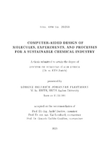 Computer-aided design of molecules, experiments, and processes for a sustainable chemical industry - Fleitmann Lorenz Heinrich Johannes