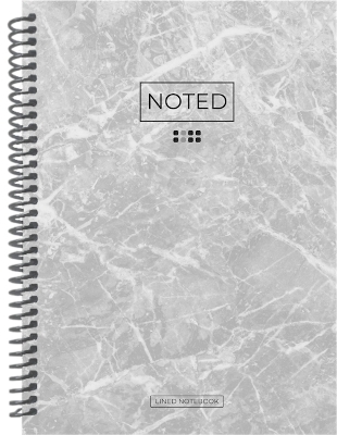 Noted: Lined A5 Notebook - Grey Marble - Dee Simon,  Journals etc.