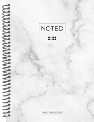 Noted: Lined A5 Notebook - White Marble - Dee Simon,  Journals etc.