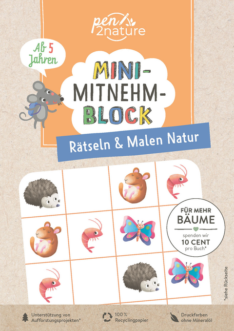 Mini-Mitnehm-Block Rätseln & Malen Natur