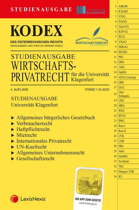 KODEX Wirtschaftsprivatrecht Klagenfurt 2023 - inkl. App - 