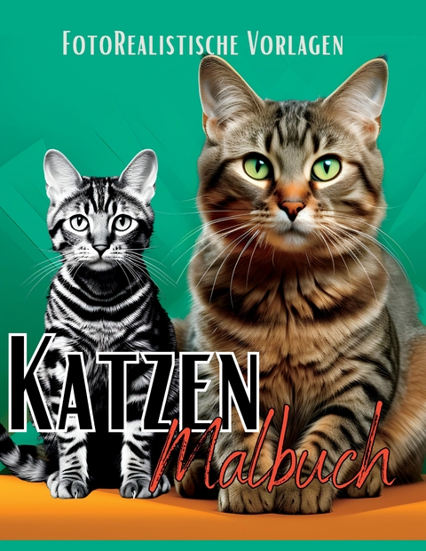 Malbuch Katze „Fotorealistisch“. - Lucy´s Schwarze Malbücher