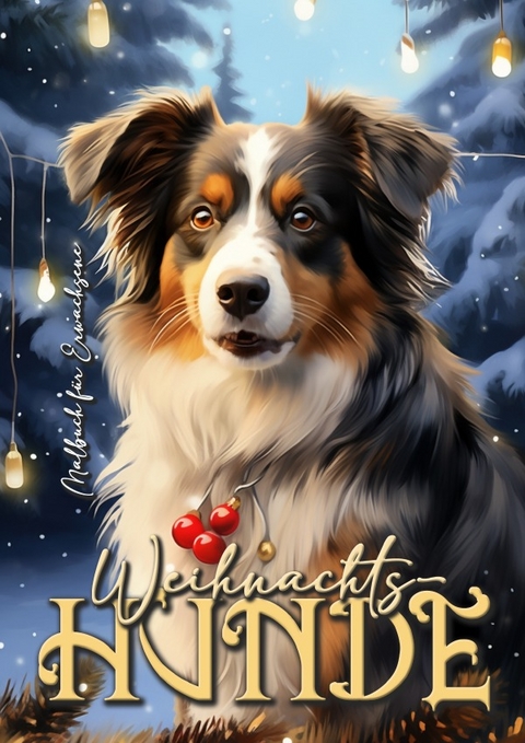 Weihnachts-Hund Malbuch für Erwachsene - Monsoon Publishing, Musterstück Grafik