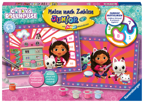 Ravensburger Malen nach Zahlen 23754 - Gabby's Dollhouse - Kinder 5 - 7 Jahre