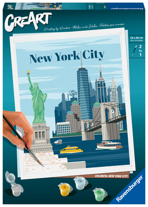 Ravensburger CreArt - Malen nach Zahlen 23686 - Farbenfrohes New York City - ab 12 Jahren