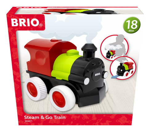 BRIO – 30411 Push &amp; Go Zug mit Dampf | Spielzeug für Kleinkinder ab 18 Monate