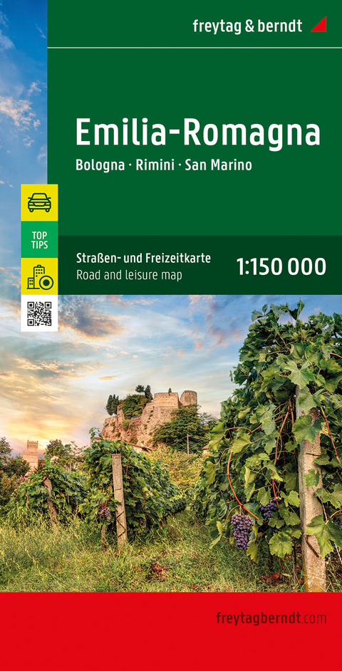 Emilia-Romagna, Straßen- und Freizeitkarte 1:150.000, freytag & berndt