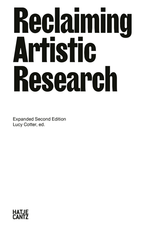Reclaiming Artistic Research - 