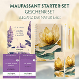 Guy de Maupassant Starter-Paket Geschenkset 3 Bücher (mit Audio-Online) + Eleganz der Natur Schreibset Basics - Guy de Maupassant