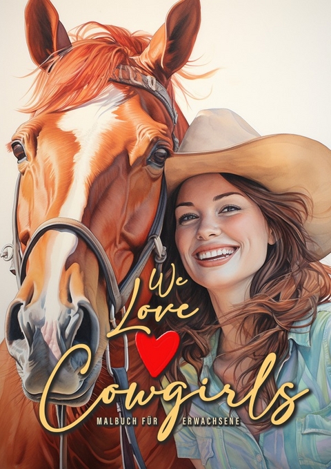 We love Cowgirls Malbuch für Erwachsene - Monsoon Publishing, Musterstück Grafik