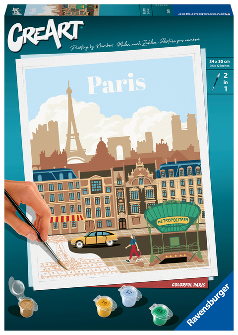 Ravensburger CreArt - Malen nach Zahlen 23687 - Farbenfrohes Paris - ab 12 Jahren