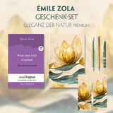 Émile Zola Geschenkset (mit Audio-Online) + Eleganz der Natur Schreibset Premium - Émile Zola