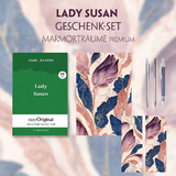 Lady Susan Geschenkset (Softcover + Audio-Online) + Marmorträume Schreibset Premium - Jane Austen