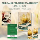 Pride and Prejudice Starter-Paket Geschenkset 2 Bücher (mit Audio-Online) + Eleganz der Natur Schreibset Basics - Jane Austen