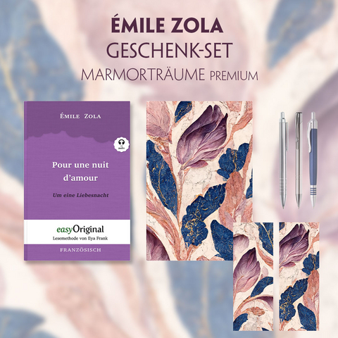 Émile Zola Geschenkset (mit Audio-Online) + Marmorträume Schreibset Premium - Émile Zola