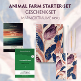 Animal Farm Starter-Paket Geschenkset 2 Bücher (mit Audio-Online) + Marmorträume Schreibset Basics - George Orwell