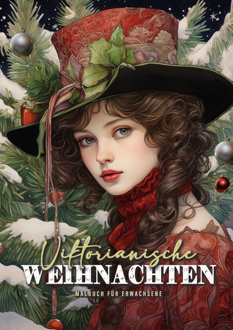 Viktorianische Weihnachten Malbuch für Erwachsene - Monsoon Publishing, Musterstück Grafik