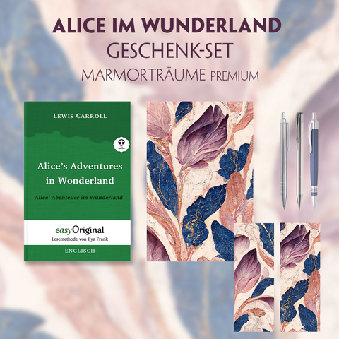 Alice im Wunderland Geschenkset (Softcover + Audio-Online) + Marmorträume Premium - Lewis Carroll