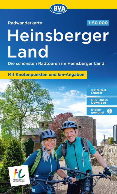 BVA Radwanderkarte Heinsberger Land 1:50.000, mit Knotenpunkten, reiß- und wetterfest, GPS-Tracks Download, E-Bike geeignet