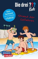 Die drei ??? Kids: Strand der Gefahren. Dreifachband. (Enthält die Bände: Achtung, Strandräuber!, Insel der Haie, Surfstrand in Gefahr) - Ulf Blanck, Boris Pfeiffer