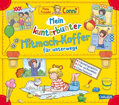 Conni Gelbe Reihe (Beschäftigungsbuch): Mein kunterbunter Mitmach-Koffer für unterwegs (Buch-Set für die Ferienzeit) - Hanna Sörensen