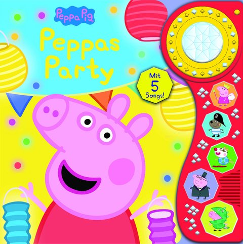 Peppa Pig - Peppas Party - Soundbuch mit Lichteffekt - interaktives Pappbilderbuch mit leuchtendem Kristall-Licht und je 5 zauberhaften Geräuschen und Liedern - Peppa Wutz - 