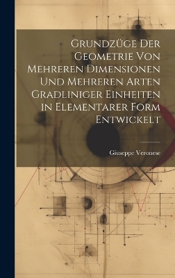 Grundzüge Der Geometrie Von Mehreren Dimensionen Und Mehreren Arten Gradliniger Einheiten in Elementarer Form Entwickelt - Giuseppe Veronese