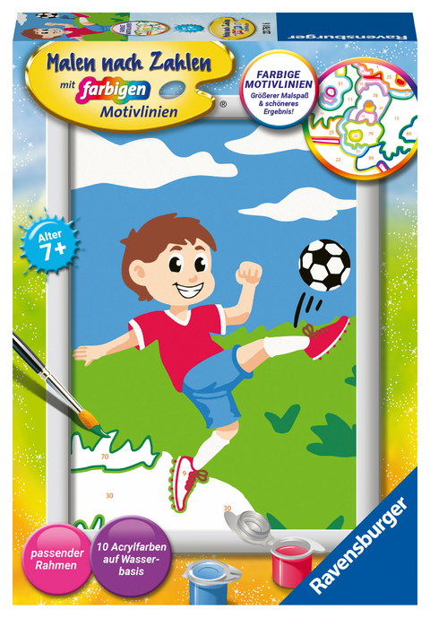 Ravensburger Malen nach Zahlen 23761 - Spaß am Fußball - Kinder ab 7 Jahren