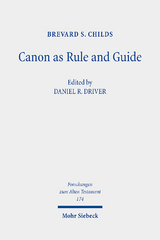 Canon as Rule and Guide - Brevard S. Childs
