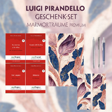 Luigi Pirandello Geschenkset - 4 Bücher (mit Audio-Online) + Marmorträume Schreibset Premium - Luigi Pirandello